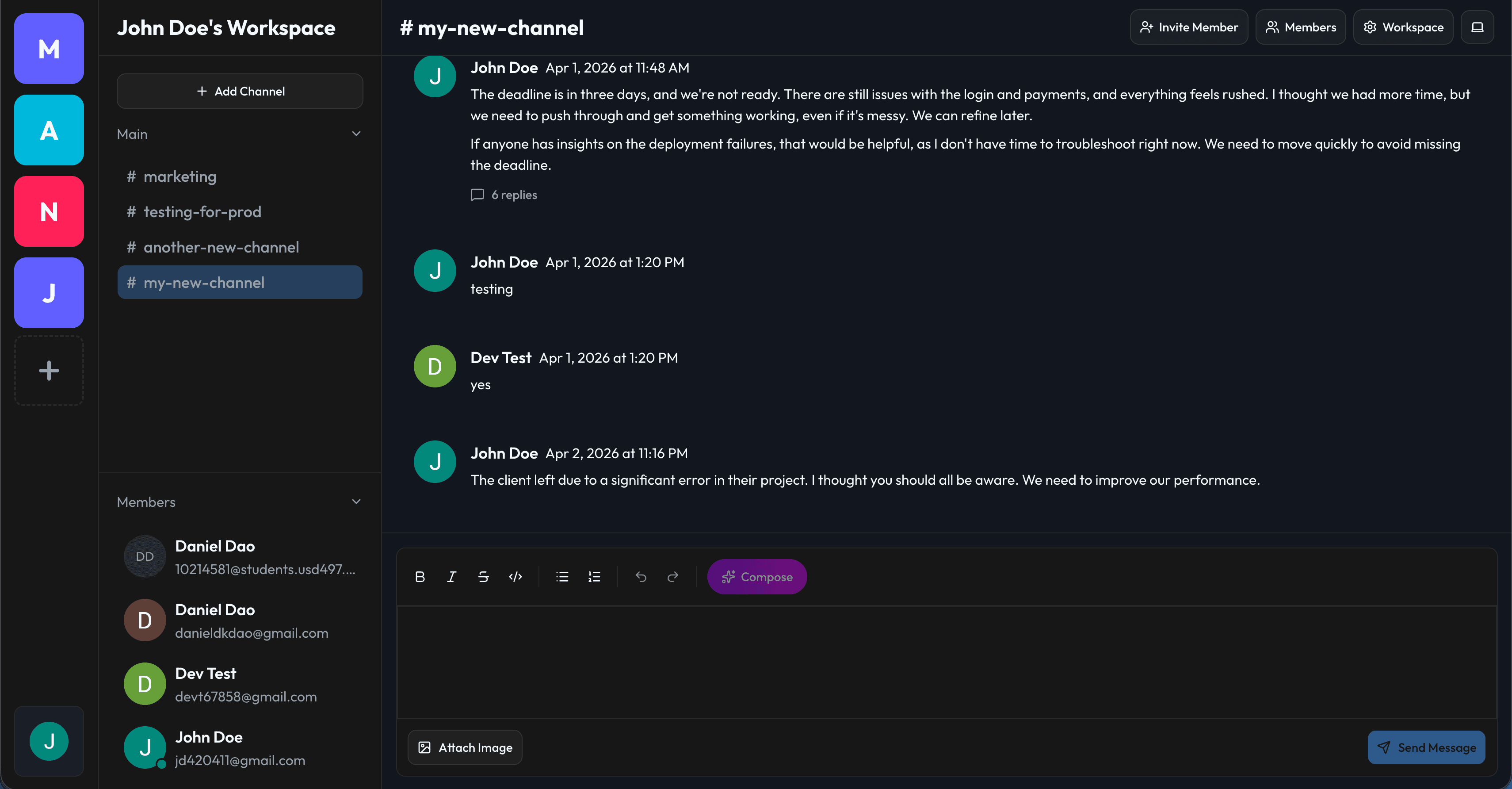 DaoTeam workspace preview